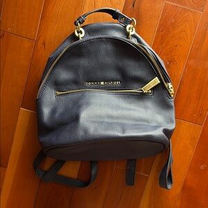 Tommy Hilfiger NAVY Leather Dome Backpack small - medium size